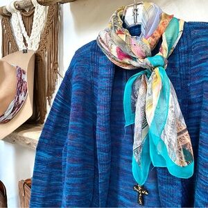 Silk Chicago scarf/wrap w shabby chic vibe